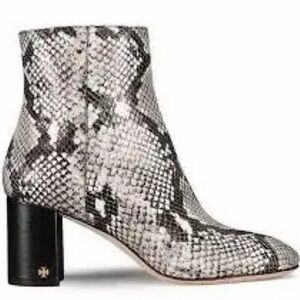 Tory Burch Snake Print Ankle Boots